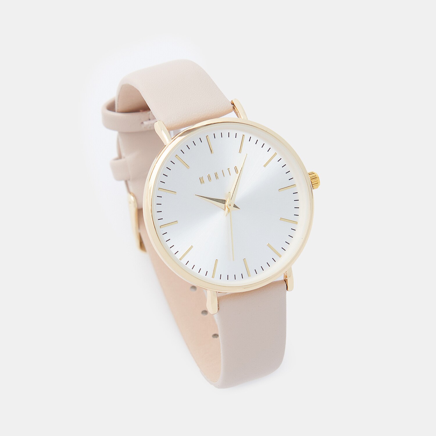 Náramkové hodinky s remienkom z imitácie kože