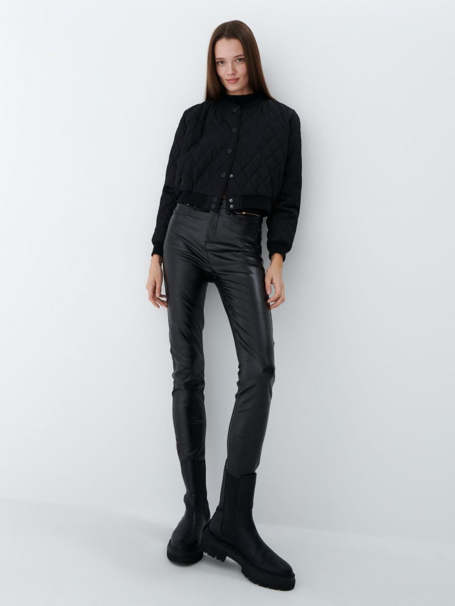 zara black skinny trousers