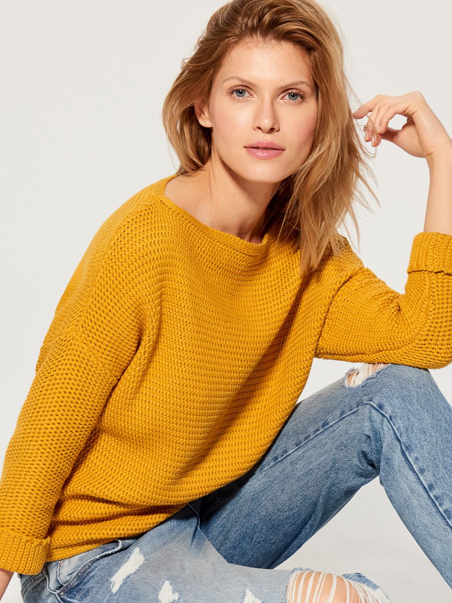 yellow oversized jumper