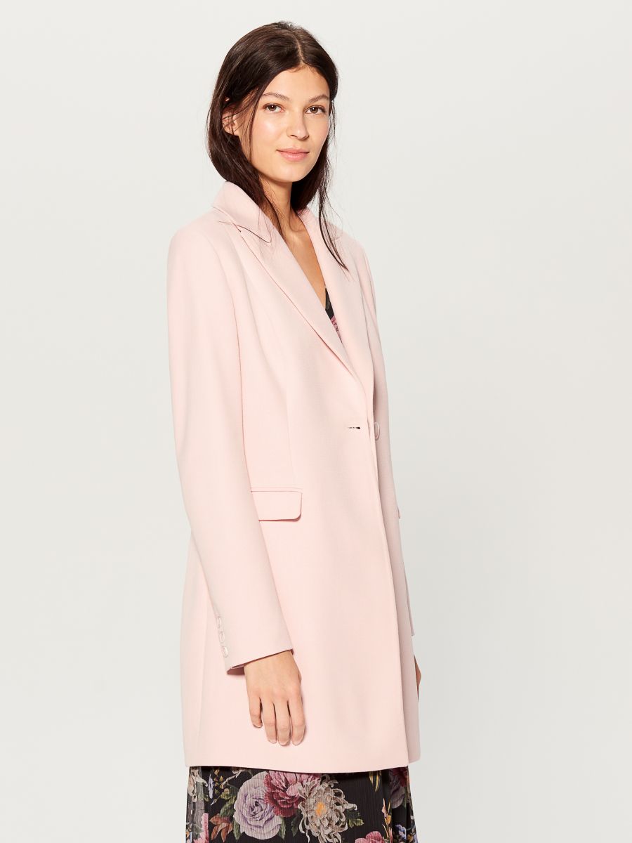 pink single breasted coat