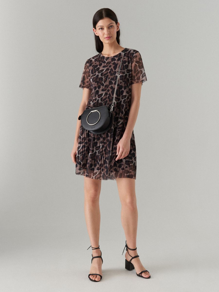 leopard chiffon dress